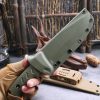 SS147 Wave T (Black/Green/Desert) Short Fixed Blade Knife G10 Handle K Scabbard