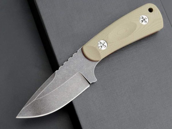 详情-12 SS142 EF121 (Black/Desert) Short Fixed Blade Knife G10 Handle K Scabbard