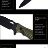 详情-12英 SS146 A2 multifunctional knife (black/green)Short Fixed Blade Knife G10 Handle K Scabbard
