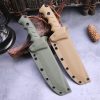 SS147 Wave T (Black/Green/Desert) Short Fixed Blade Knife G10 Handle K Scabbard