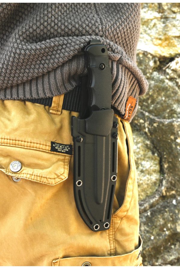 SS150 A4 multifunctional knife (black/desert)Short Fixed Blade Knife G10 Handle K Scabbard