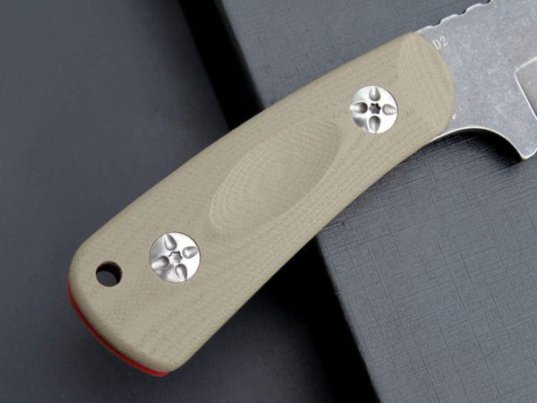 详情-14 SS142 EF121 (Black/Desert) Short Fixed Blade Knife G10 Handle K Scabbard