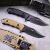 SS150 A4 multifunctional knife (black/desert)Short Fixed Blade Knife G10 Handle K Scabbard