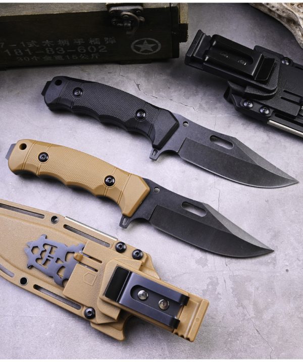 SS150 A4 multifunctional knife (black/desert)Short Fixed Blade Knife G10 Handle K Scabbard