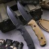 SS150 A4 multifunctional knife (black/desert)Short Fixed Blade Knife G10 Handle K Scabbard