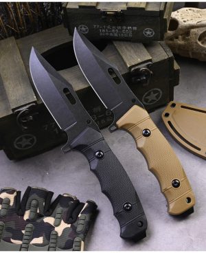 SS150 A4 multifunctional knife (black/desert)Short Fixed Blade Knife G10 Handle K Scabbard