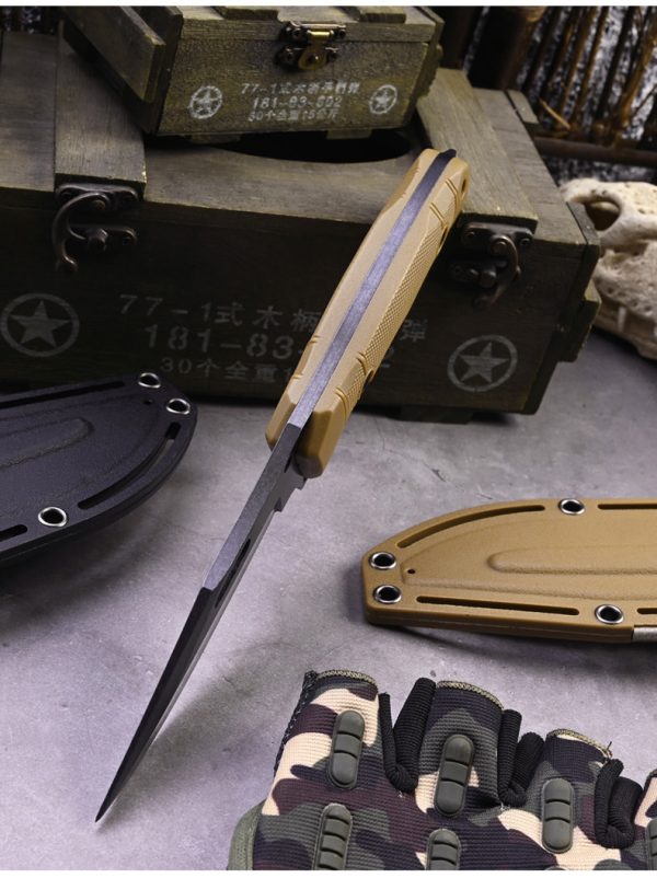 SS150 A4 multifunctional knife (black/desert)Short Fixed Blade Knife G10 Handle K Scabbard