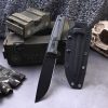 详情-2 SS153 Black Blade Straight Blade Camouflage Green Short Fixed Blade Knife G10 Handle K Scabbard