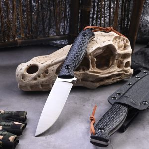 SS152 07 Little Boer Short Fixed Blade Knife G10 Handle K Scabbard