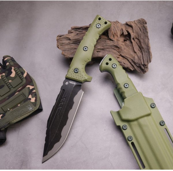 详情-2 SS151Miller M32/M33 (black/green)Short Fixed Blade Knife G10 Handle K Scabbard