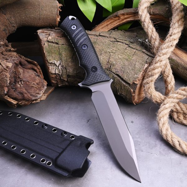 SS148 B3 Pacific (Black/Desert) Short Fixed Blade Knife G10 Handle K Scabbard