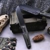 详情-4 SS153 Black Blade Straight Blade Camouflage Green Short Fixed Blade Knife G10 Handle K Scabbard