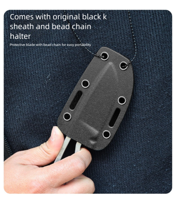 详情-5 SS143 Ant Little Straight Short Fixed Blade Knife All steel K Scabbard