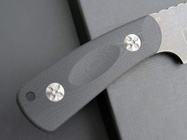 详情-5 SS142 EF121 (Black/Desert) Short Fixed Blade Knife G10 Handle K Scabbard