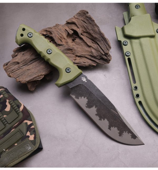 详情-6 SS151Miller M32/M33 (black/green)Short Fixed Blade Knife G10 Handle K Scabbard