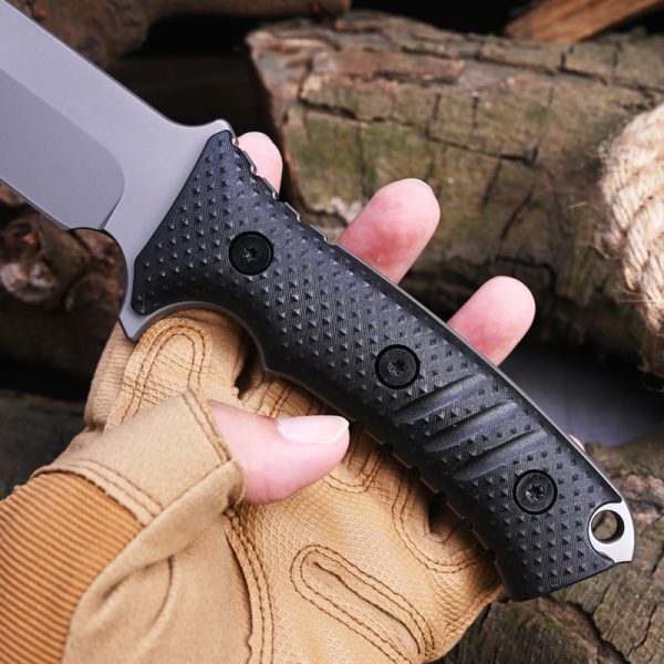 SS148 B3 Pacific (Black/Desert) Short Fixed Blade Knife G10 Handle K Scabbard