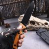 详情-8 SS154 Black Blade Straight Blade Orange Black Short Fixed Blade Knife G10 Handle K Scabbard