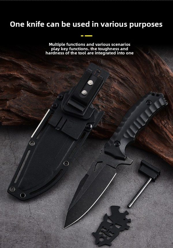 详情-8英 SS146 A2 multifunctional knife (black/green)Short Fixed Blade Knife G10 Handle K Scabbard