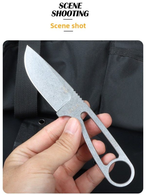 详情-9 SS143 Ant Little Straight Short Fixed Blade Knife All steel K Scabbard