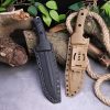 SS148 B3 Pacific (Black/Desert) Short Fixed Blade Knife G10 Handle K Scabbard