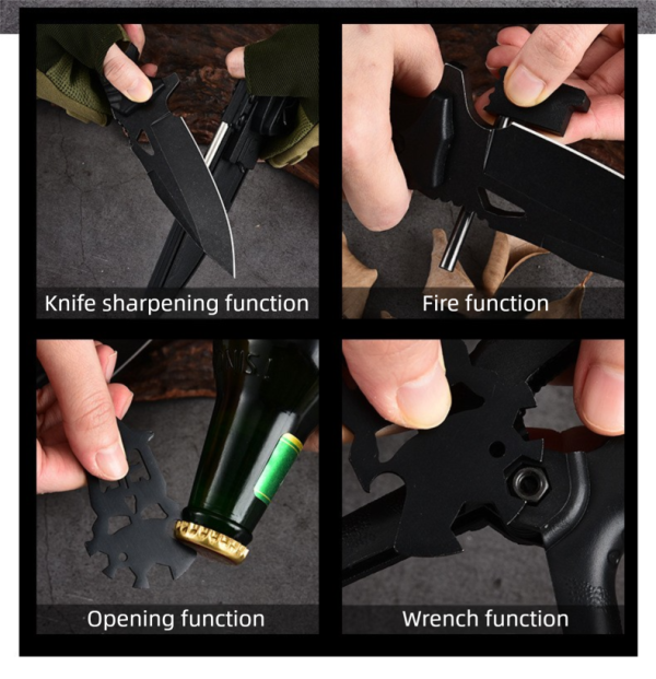 详情-9英 SS146 A2 multifunctional knife (black/green)Short Fixed Blade Knife G10 Handle K Scabbard