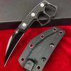 023319f5eb332e40 SC005 Micro technology Black Edge Hand Spike Push Dagger G10 Handle K Scabbard
