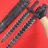 DE005 Tactical Black Sword Double-edged Knife G10 Handle K Scabbard