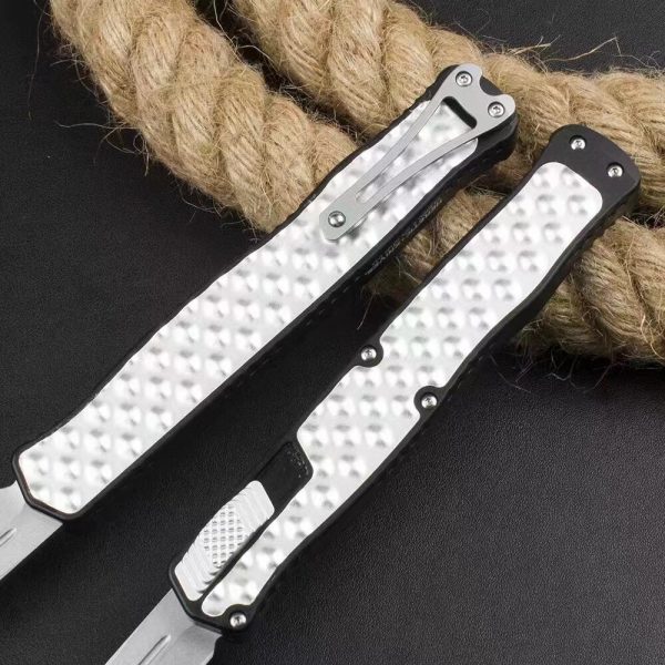 15ad0c533898833d ZC002 Pastor 2 Straight Out (White) OTF Knife aluminum alloy handle