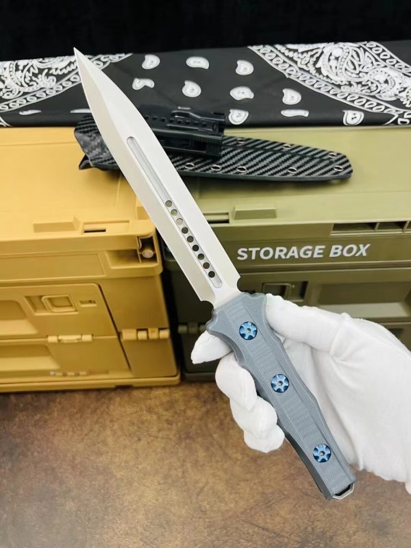 21133bf4037c6358 DE011 The corrupted infidels have a double-edged sword Double-edged Knife G10 Handle K Scabbard