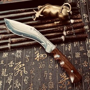 2161cc4fa985279b GT009 Nepal Supreme Curved Knife Wooden Handle Leather Sheath