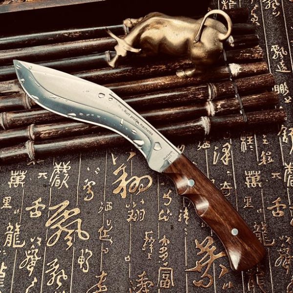 2161cc4fa985279b GT009 Nepal Supreme Curved Knife Wooden Handle Leather Sheath