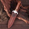 24124rqwwrdasf (1) DE018 Adjudication Double-edged Knife Wooden Handle Leather Sheath