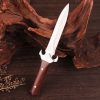24124rqwwrdasf (1) DE018 Adjudication Double-edged Knife Wooden Handle Leather Sheath