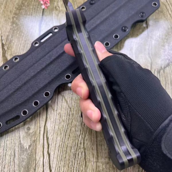 DE006 Divine Sword Villa Imperial Divine Sword Double-edged Knife G10 Handle K Scabbard