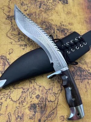 27e2999078a726b6 GT013 Nepalese dragon scales Curved Knife Wooden Handle K Scabbard