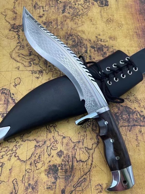 GT013 Nepalese dragon scales Curved Knife Wooden Handle K Scabbard