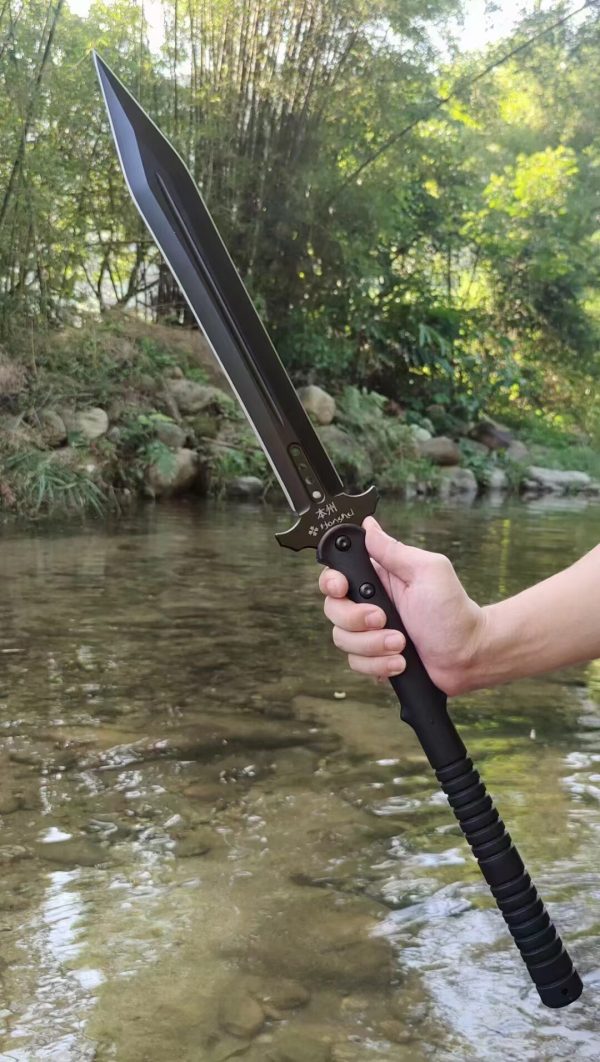 28309ce00f740a74 DE017 Honshu Sword and Spear Double-edged Knife G10 Handle Leather Sheath