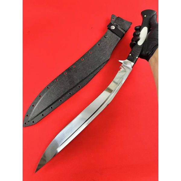 29bbb0588240e92c GT015 Long Nepal Curved Knife Wooden Handle K Scabbard