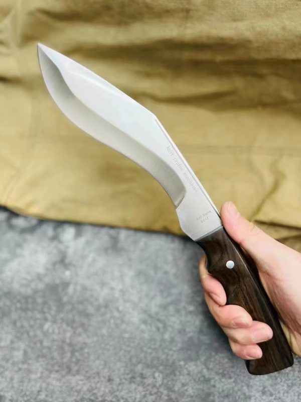 3ed3a5c2cb6ec785 GT009 Nepal Supreme Curved Knife Wooden Handle Leather Sheath