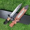 6b574042c07060f9 DE014 Roman Divine Sword Double-edged Knife G10 Handle Leather Sheath