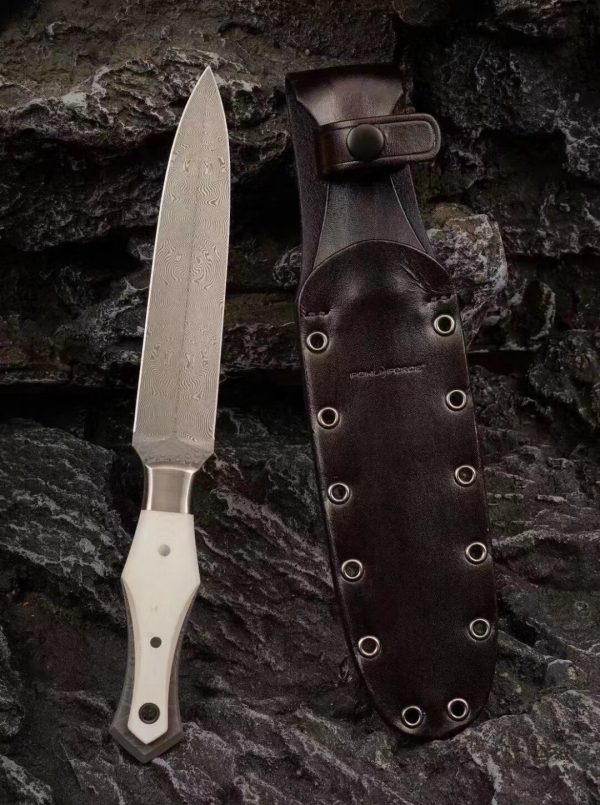 6be2ba976d48f9a8 DE010 Stallone Lamborghini MK10 Double-edged Knife G10 Handle K Scabbard