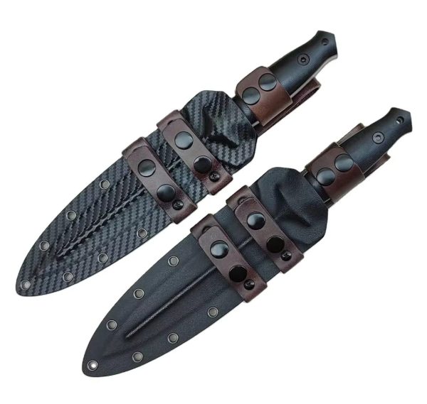 708a162982d5U DE015 Ice Peak 3 Outdoor Knife with Double Blade Double-edged Knife G10 Handle K Scabbard