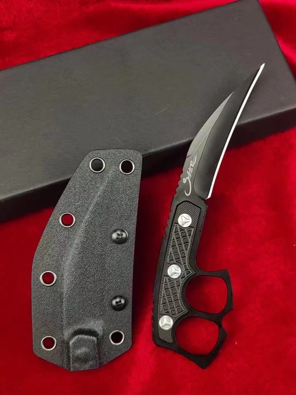 754a56b6e050f0b0 SC005 Micro technology Black Edge Hand Spike Push Dagger G10 Handle K Scabbard