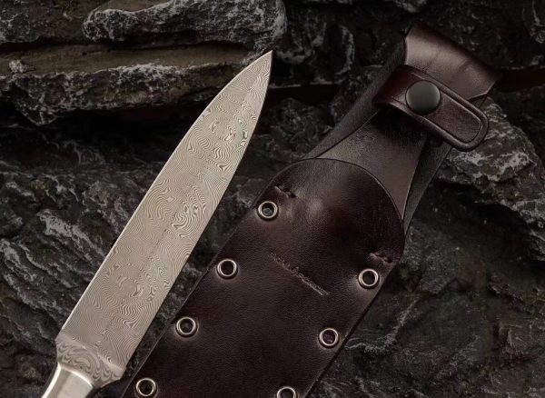 7882cb6ace55f6f7 DE010 Stallone Lamborghini MK10 Double-edged Knife G10 Handle K Scabbard