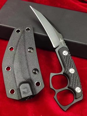 SC005 Micro technology Black Edge Hand Spike Push Dagger G10 Handle K Scabbard