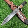 7e5e44769af728b8 DE014 Roman Divine Sword Double-edged Knife G10 Handle Leather Sheath