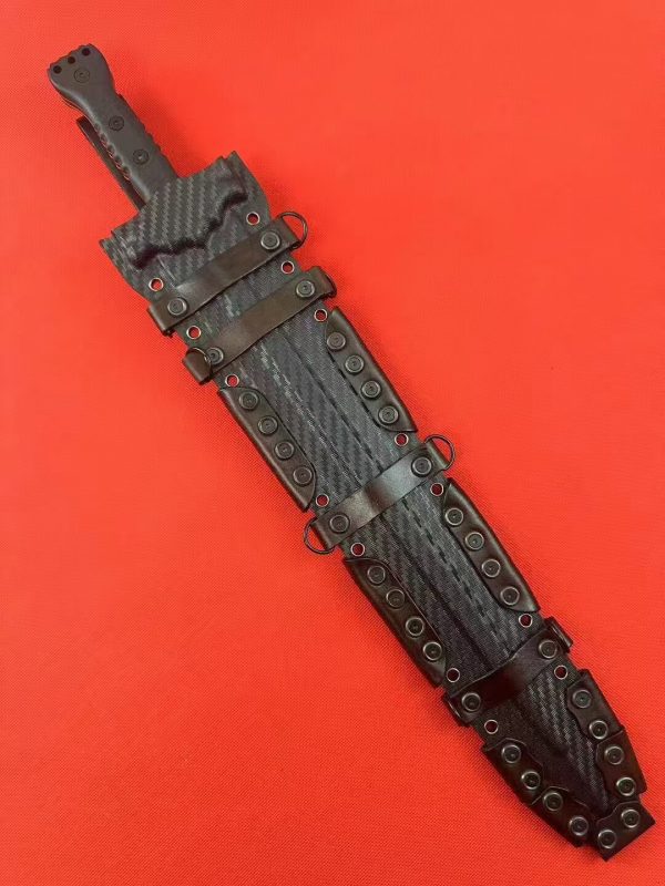 DE005 Tactical Black Sword Double-edged Knife G10 Handle K Scabbard