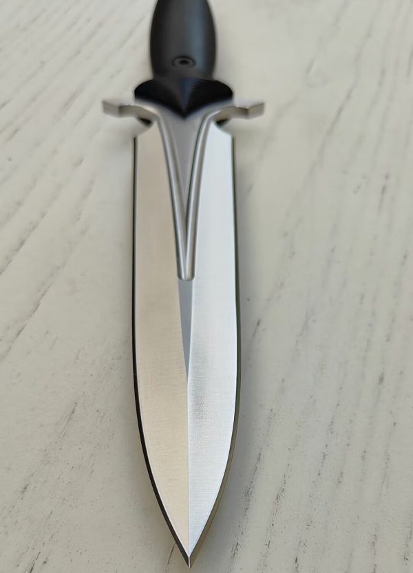 859fd82c7c0bc55c DE015 Ice Peak 3 Outdoor Knife with Double Blade Double-edged Knife G10 Handle K Scabbard