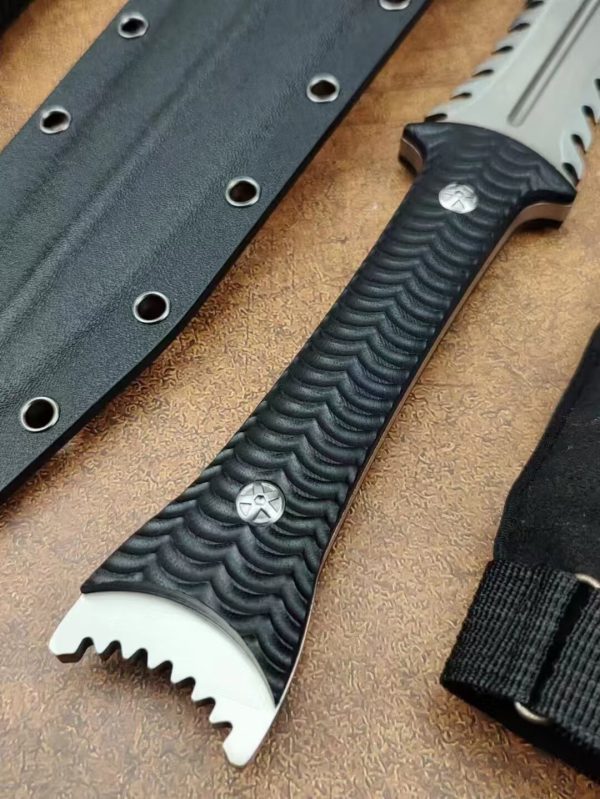 86b5ad659c5fd939 DE013 Sword Sect Flying Fish Double-edged Knife G10 Handle K Scabbard