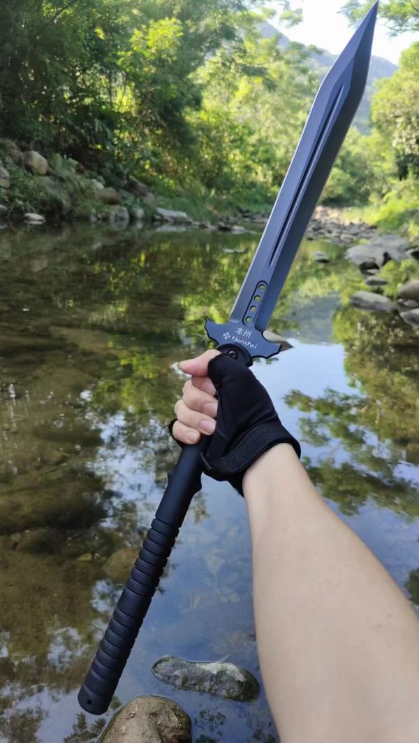 86cf3da81e430440 DE017 Honshu Sword and Spear Double-edged Knife G10 Handle Leather Sheath